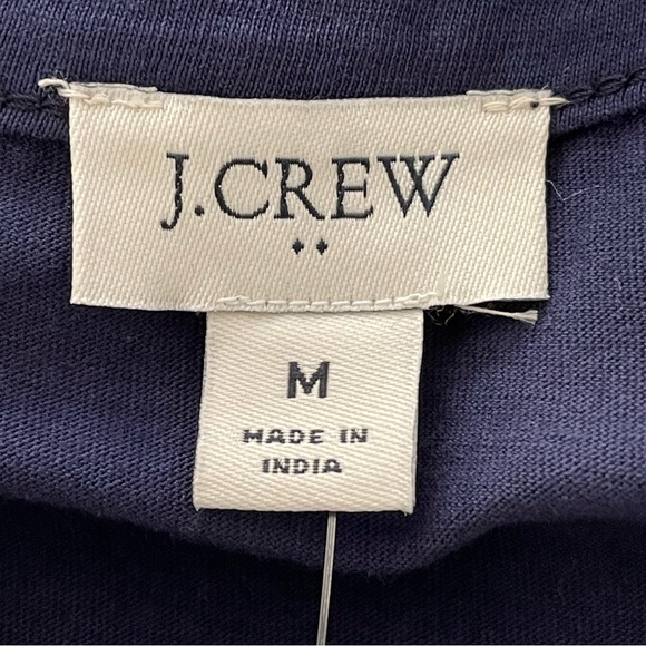 j Crew Navy & White Tie Dyed Short Sleeve Tee Shirt Cotton Dress Size Medium NEW - Picture 9 of 11